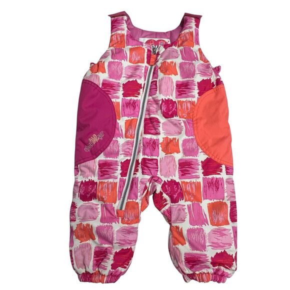 Obermeyer Pink Orange Geometric Baby Girl Bunting Snow Suit 12-18M - Picture 2 of 7
